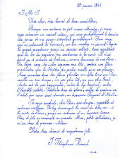 Last letter of Saint Théophane Vénard to his father before he was decapitated, copied by Phung Vo